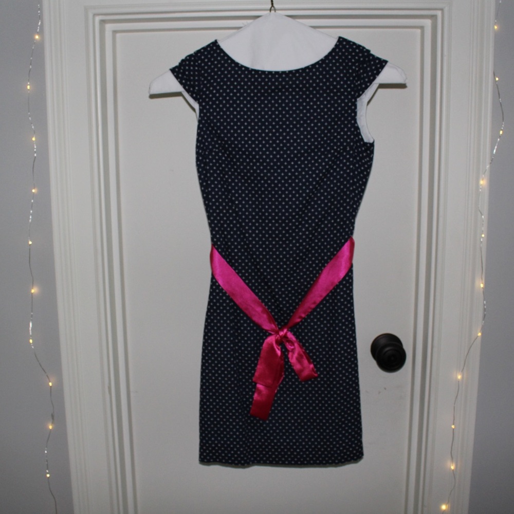 navy and pink girls dress (size 12 kids)